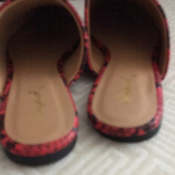 Red/Black snakeskin slides - Picture 5 of 7